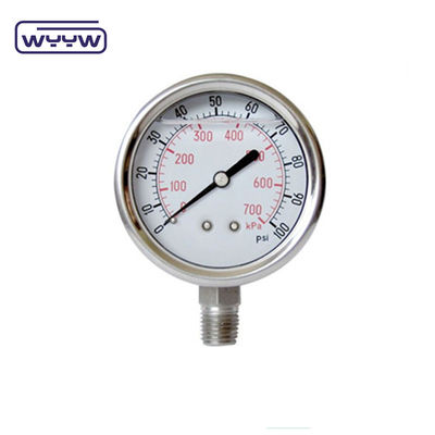 2.5&quot; prezzo del manometro industriale riempito di olio