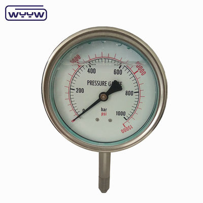Misuratore di pressione industriale in acciaio inossidabile riempito di olio da 4&quot; 100 mm