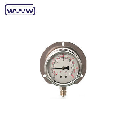 Misuratore di pressione riempito di liquido di silicone / glicerina 0-600 bar Aseismico