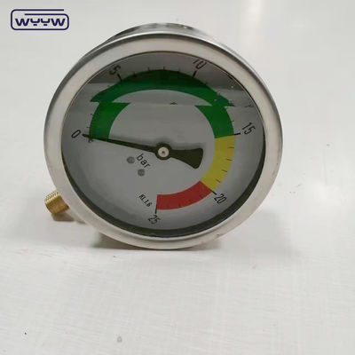 Manometro di misura della pressione in acciaio inossidabile con connessione inferiore a filo di ottone