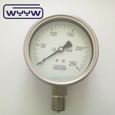 Indicatore di pressione della capsula in alluminio nero 100 mm 1/2 Dimensioni di connessione per applicazioni pesanti