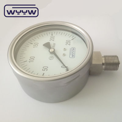 Indicatore di pressione della capsula in alluminio nero 100 mm 1/2 Dimensioni di connessione per applicazioni pesanti