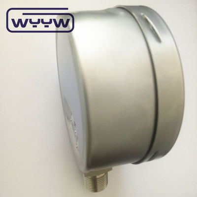 Indicatore di pressione della capsula in alluminio nero 100 mm 1/2 Dimensioni di connessione per applicazioni pesanti
