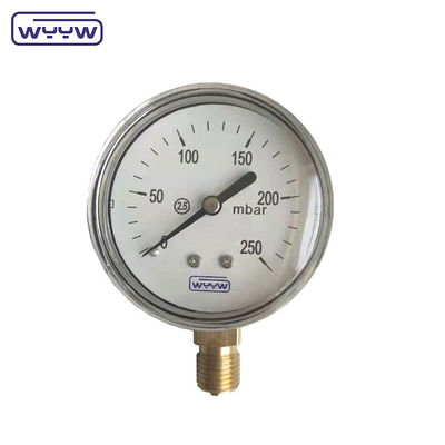 63mm 100mm 150mm Capsule Pressure Gauge con cassa in acciaio nero o in acciaio inossidabile e puntatore nero in alluminio