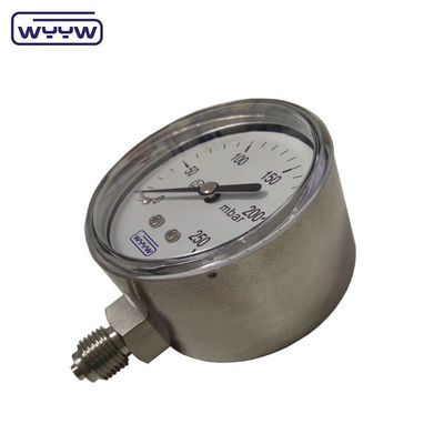 2.5% di precisione di pressione Capsule Pressure Gauge con cassa in acciaio inossidabile e puntatore nero in alluminio
