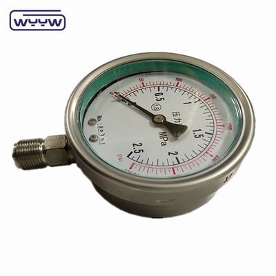 Strumento di misurazione della pressione da 150 mm con liquido riempito Indicatore in alluminio dipinto in nero Accurato Durable