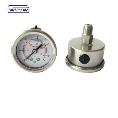 Tubo Bourton in acciaio inossidabile, manometro di pressione riempito di liquido, pesante 63 mm 100 mm 150 mm