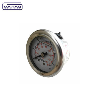 Tubo Bourton in acciaio inossidabile, manometro di pressione riempito di liquido, pesante 63 mm 100 mm 150 mm