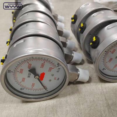 Misuratore di pressione a anello di bezel riempito di glicerina di silicone con quadrante da 100 mm e montaggio inferiore per applicazioni industriali
