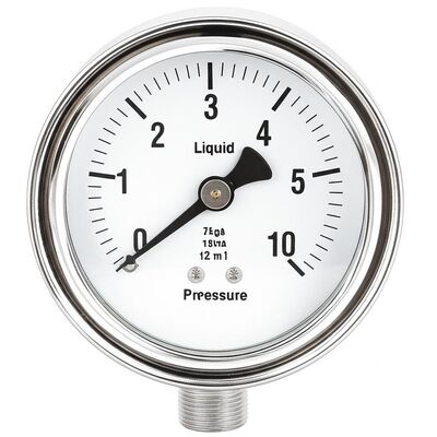 Misuratore di pressione idraulico da 100 mm riempito di liquido da 4 pollici con gamma da 0 a 2,5 MPa/0-25 kgf/cm2 e design resistente agli urti