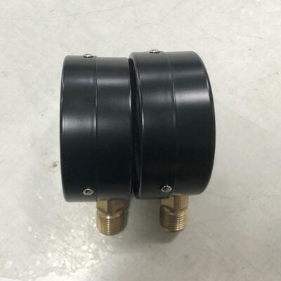 Pressometro a secco da 4 pollici (100 mm) in cassa in acciaio nero con gamma da 0 a 1,6 MPa e connessione verticale M20 × 1,5