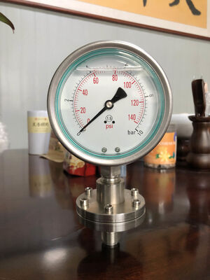 Misuratore di pressione del diaframma in acciaio inossidabile con protezione del sigillo del diaframma per applicazioni chimiche e sanitarie