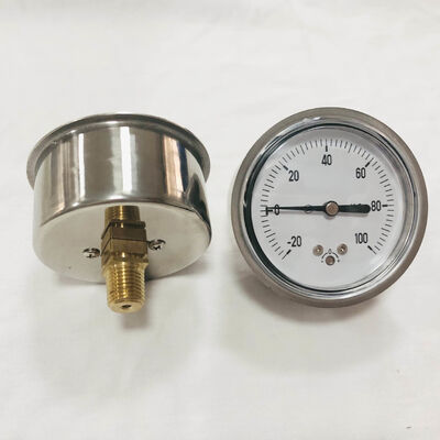 Manometro a capsula da 2,5 pollici 60 mm -20 ~ 100 cmH2O | Cassa inossidabile e connessione in ottone