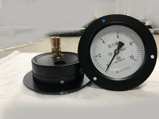 4 Inch 100mm 0~10bar Black Steel Bar Pressure Gauge 