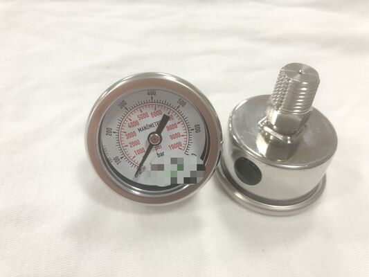 1.5 pollici 40 mm All Stainless Steel Back Pressure Gauge con 0-700bar 0-10000psi Dual Scale