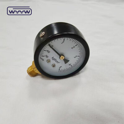 Misuratore di pressione del gas con manometro per montaggio inferiore con cassa in acciaio nero con quadrante da 60 mm