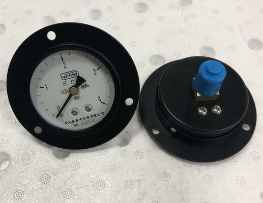 63mm Dial Black Steel Housing Front Flange Pressure Gauge con Manometro montato su pannello da 0 a 4 MPa